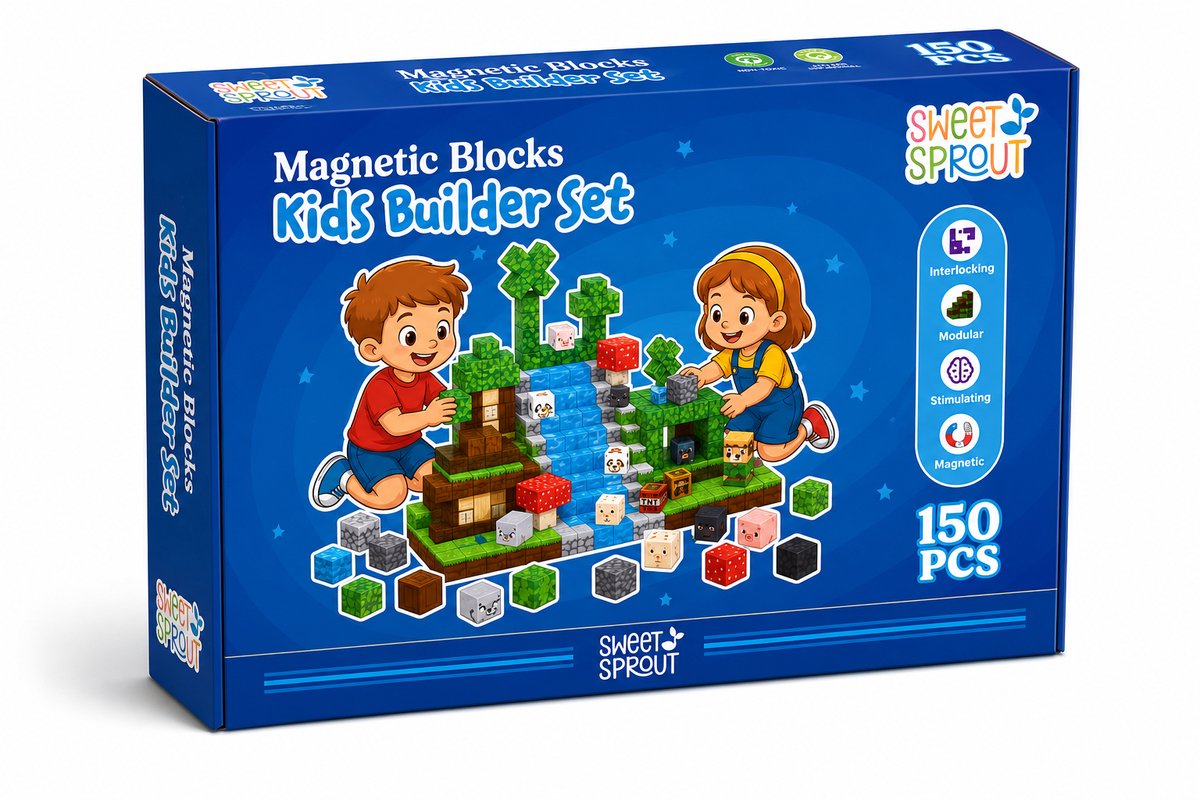 Sweet Sprout Magnetic tiles - 150pcs - Blokken