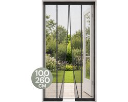 O'DADDY® Vliegengordijn Lamellenhor - 100x260 cm - Deurgordijn - Hordeur - Aanpasbaar Ontwerp - Glasvezel - Deurhor Zwart