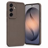 Geschikt voor Samsung Galaxy S26 Hoesje - Siliconen Matte Back Cover - Taupe Bruin