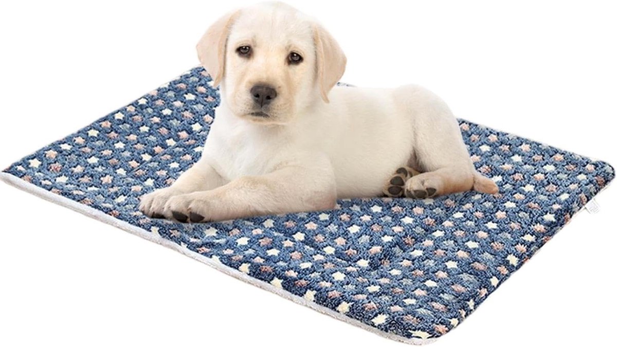 Warm Hondenbed - Zelfverwarmend Kussen - Comfortabel Slapen - Geen Elektriciteit - 35 x 20 cm - Blauw