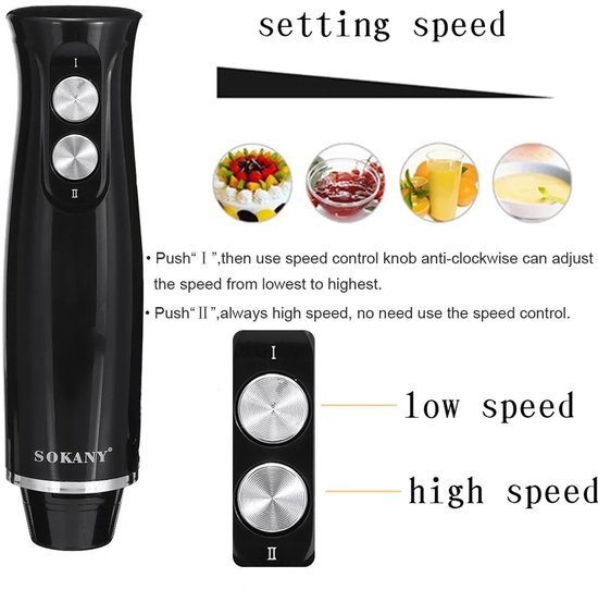 Linkforu - 4 In 1 Staafmixer - Blender - Hakmolen - Garde - 500W Vermogen - 2 Snelheden - Smoothies - Soepen - Babyvoeding van linkforu — afbeelding 3
