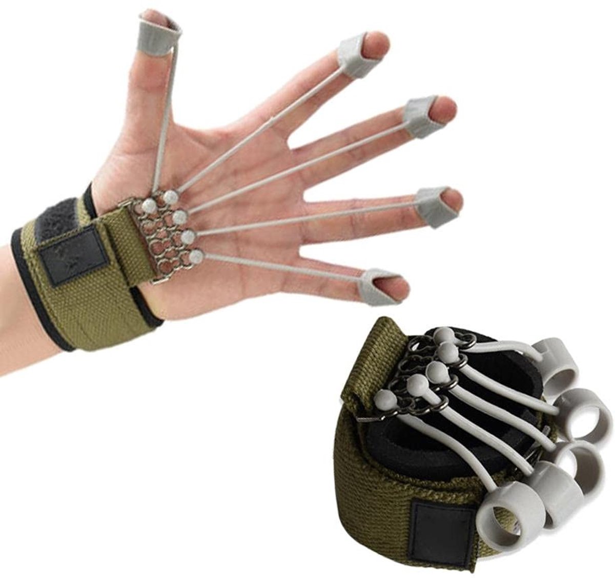 Dailygoods- Handtrainer 60 Lbs - Vinger- en Handextensortrainer - Ergonomisch Ontwerp - Verstelbare Bandjes - Krachttraining - Duurzaam Neopreen - Vingertrainer