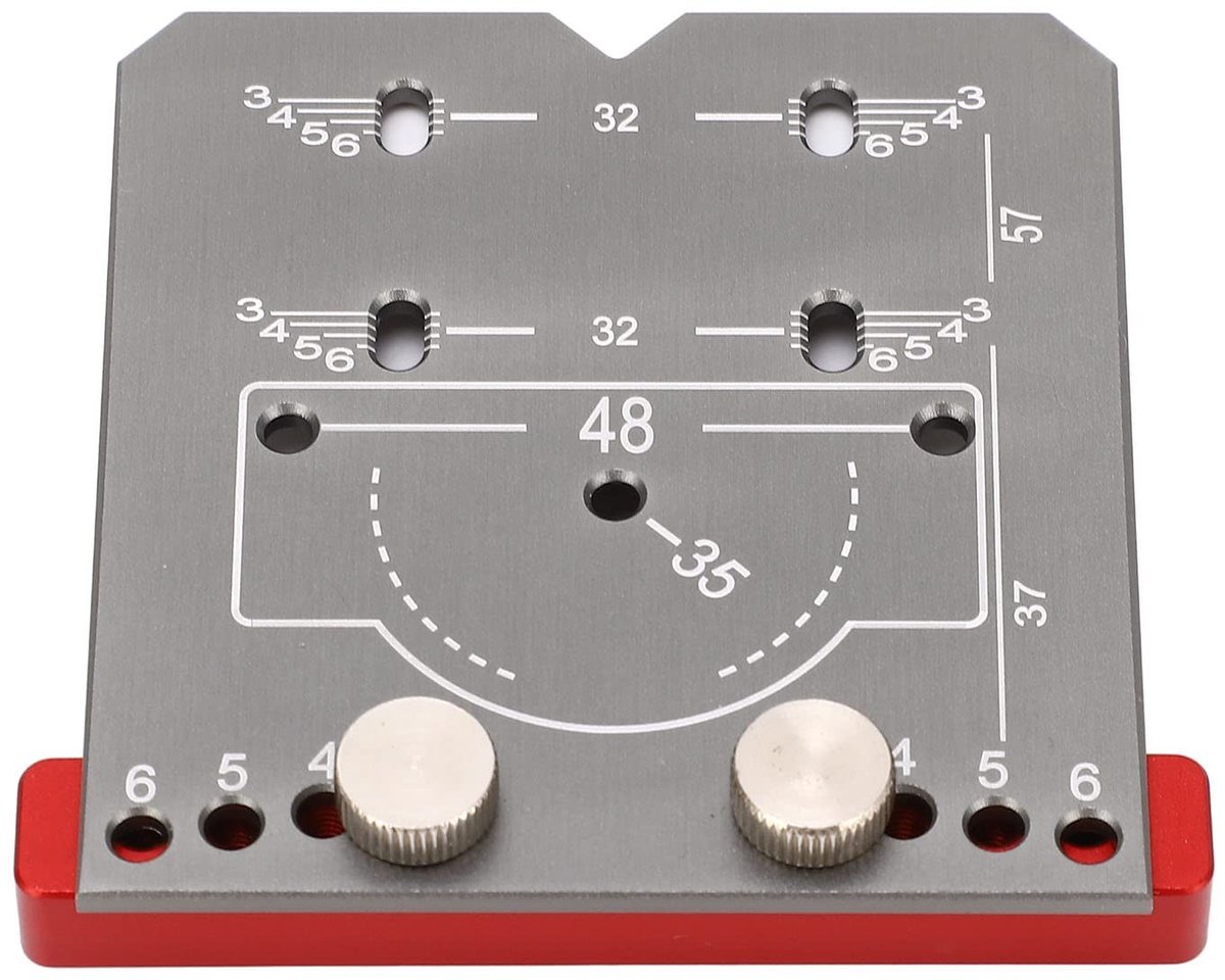 Dailygoods- Scharnier Jig Aluminium - Boorgids - Locator voor Scharniergaten - Verstelbaar - Positioneringsfunctie 35 mm - Inclusief 1 boorzoeker