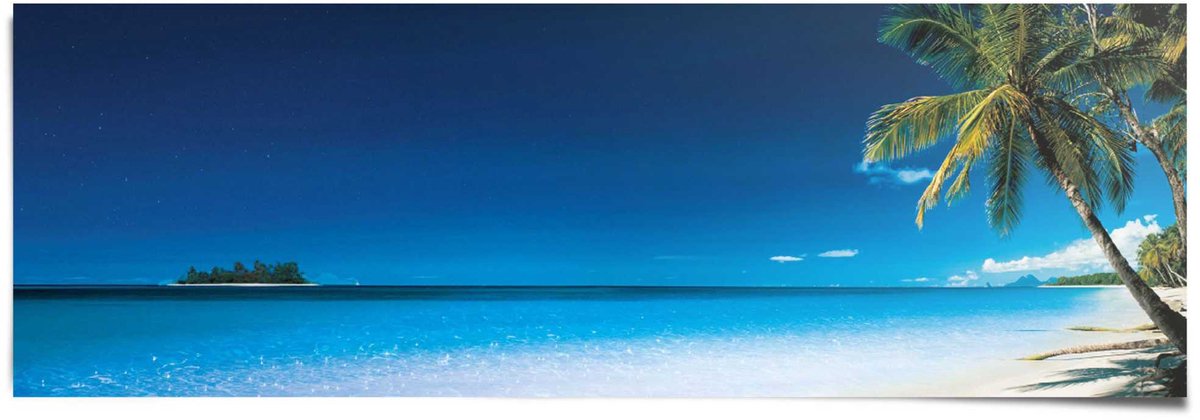 REINDERS Poster Strand - 53 x 158 - Papier - REINDERS blauw