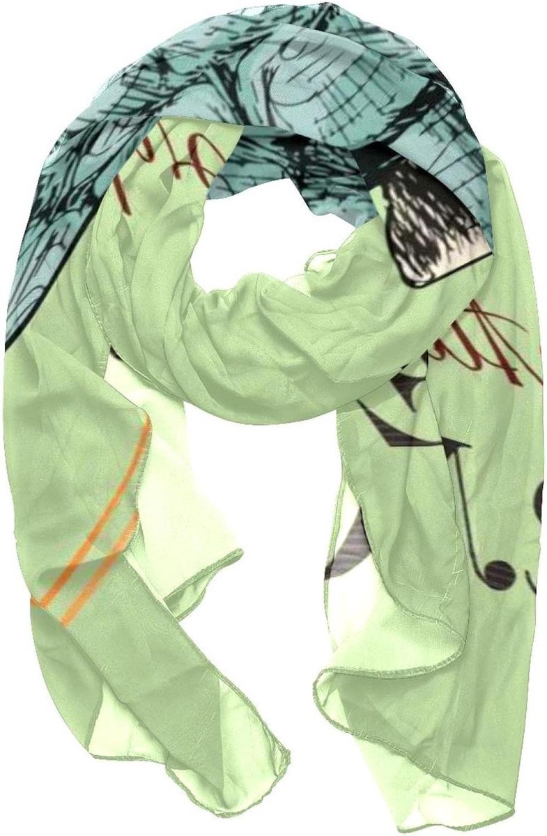 Hoofdsjaal Mode Chiffon - Haarsjaal Dames - Stijlvol Accessoire - Uniek Schildpad Design - 180x73 cm - Meerkleurig