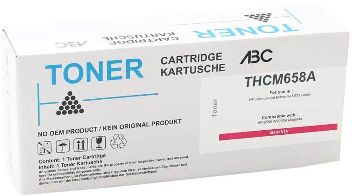 ABC huismerk toner geschikt voor HP 658A W2003A M751 magenta