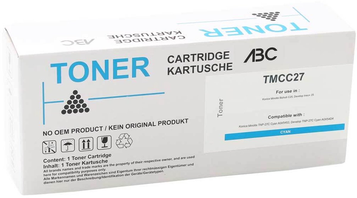 ABC huismerk toner geschikt voor Konica Minolta TNP-27C cyan voor Konica Minolta Bizhub C25