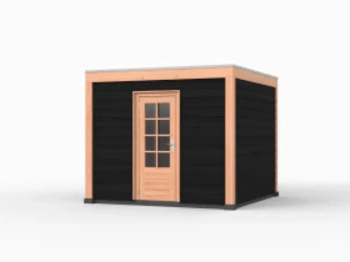 Douglas overkapping, 300 x 300, met schuur, Westwood Elegant Plus zwart