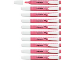 STABILO swing cool - Markeerstift - Perfect Voor Onderweg - Pastel - Kersenbloesem Roze - Doos 10 stuks
