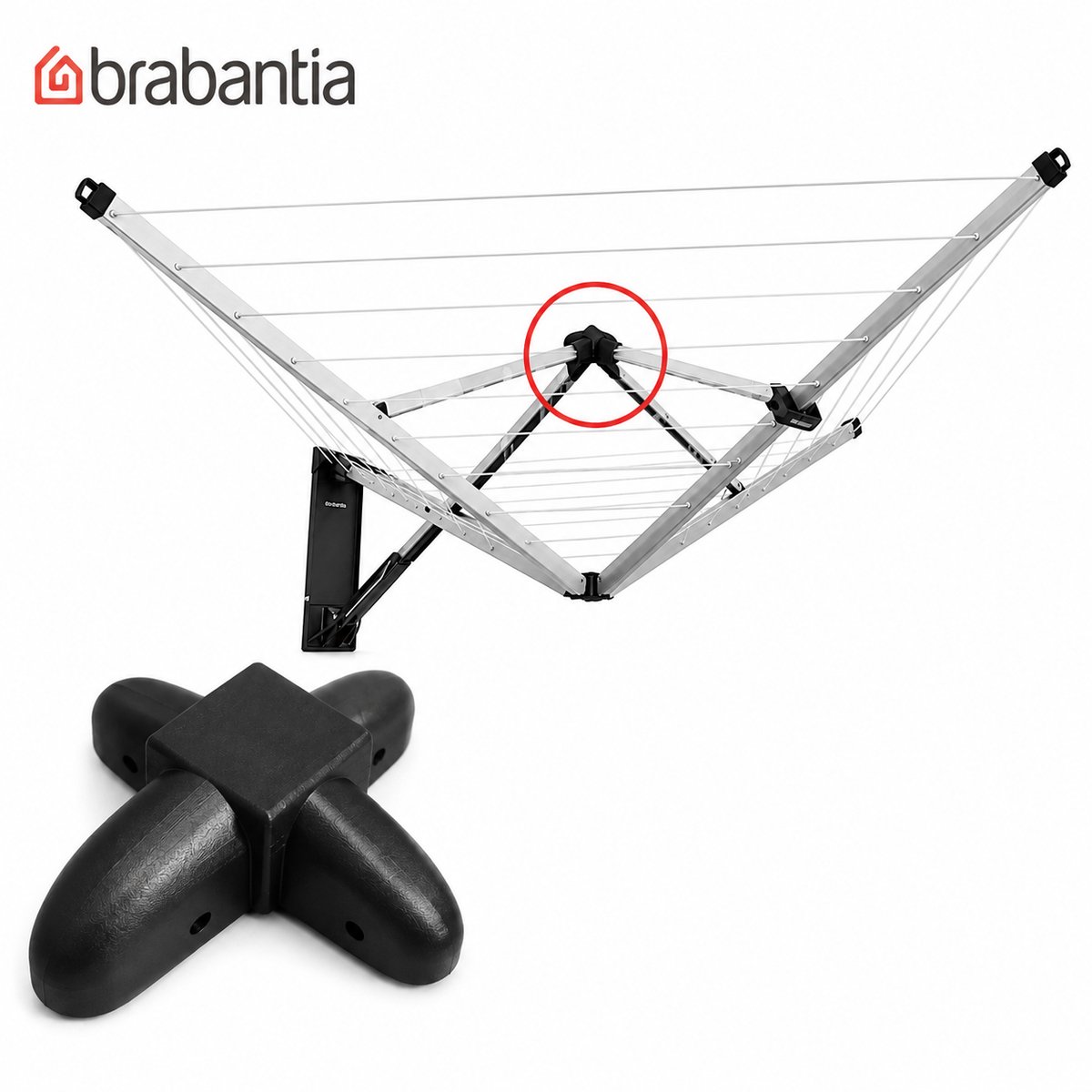 Brabantia Wallfix Scharnier Vervanging - Brabantia Wallfix Onderdeel - Kruiskoppeling Reparatie - Wanddroogrek Reserveonderdeel - Top Cross Joint Vervanging - Duurzame Reparatie Voor Brabantia Droogrek - Slijtvast Reserveonderdeel - Zwart