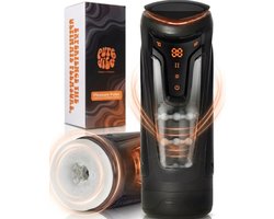 PureVibe® Pleasure Pulse V2 - Automatische Masturbator voor Man - Blowjob Simulator met Warmtefunctie - 18 Standen - Pocket Pussy - Seksspeeltjes voor Mannen - Zwart