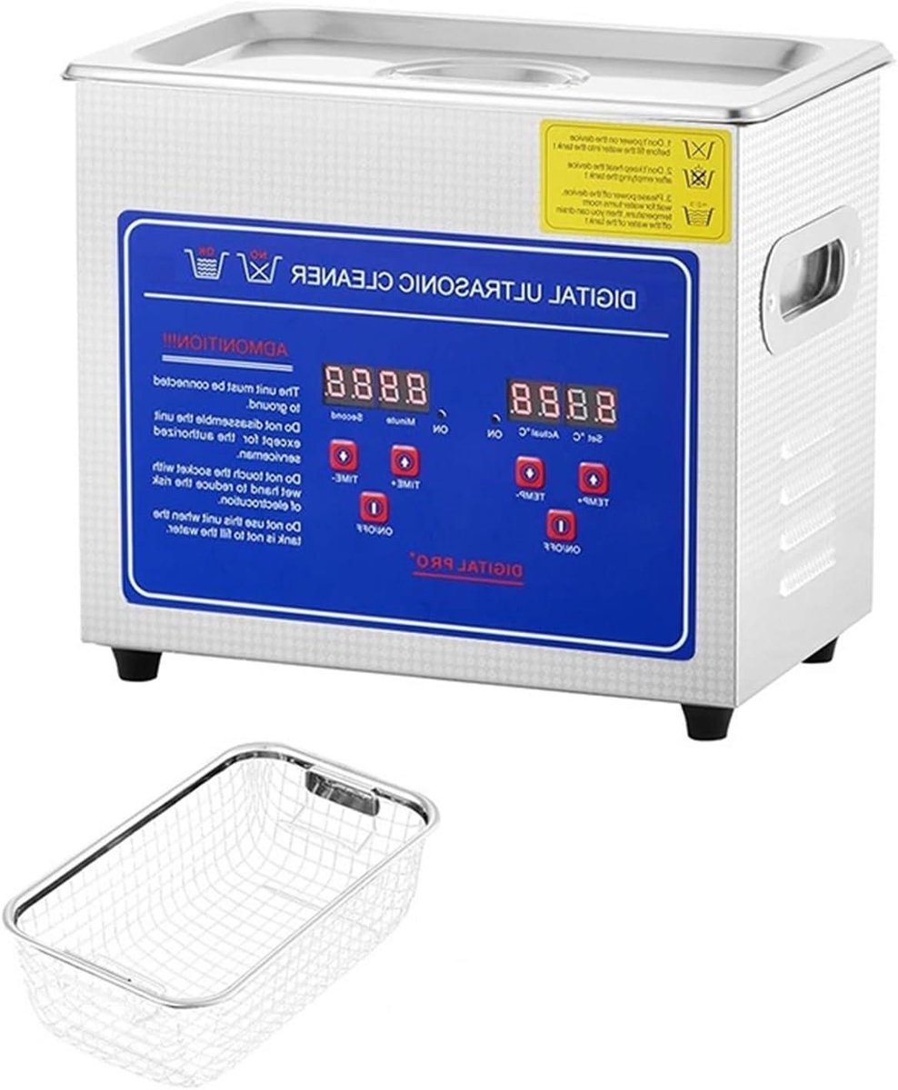Ultrasone Reiniger - Sieradenreiniger Brilreiniger - Snel Reinigen - Digitale Timer - 3L Capaciteit - Zilver