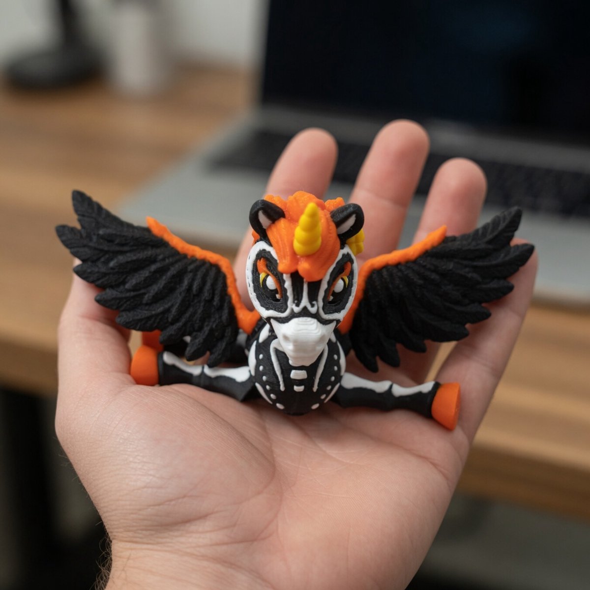 Gevleugelde Eenhoorn 3D Print – Skull Halloween Decoratie – Dia de los Muertos