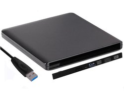 Externe DVD Behuizing - Draagbare CD Drive Case - Data Overzetten - USB 3.0 Snelheid - 9.5 mm - Zilver