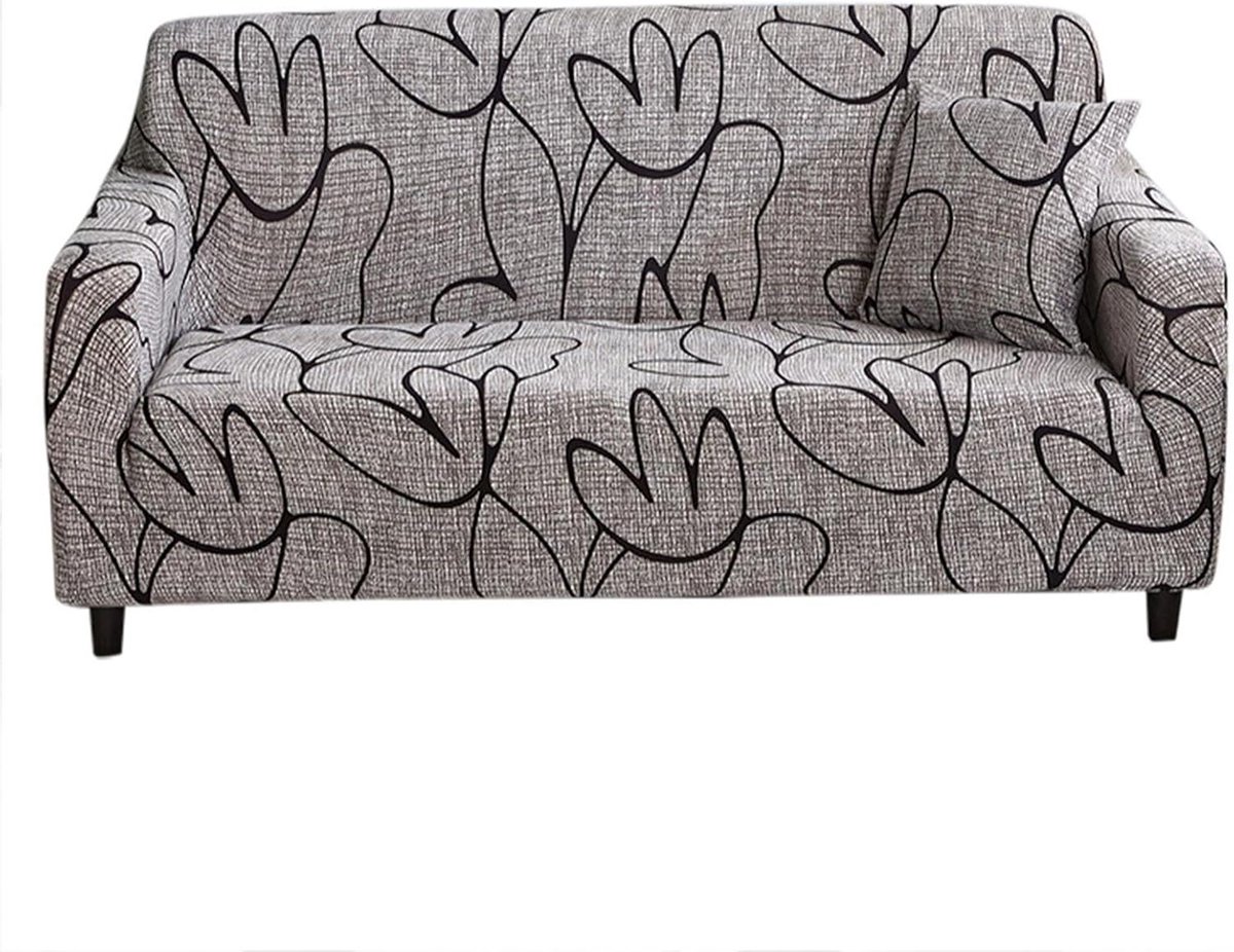 Sofa Couch Covers Antislip Elastische Stof Bank Protector Sofa Cover-Tweezitter- Grijs (145-185cm)