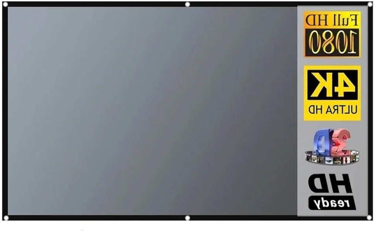 Projectiescherm - Projector scherm - Thuisbioscoop creëren - Kreukvrij materiaal - 100 inch - Wit