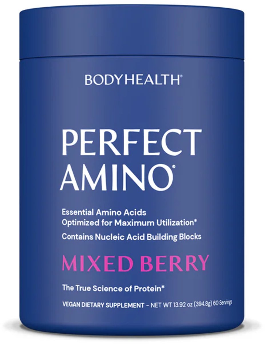 BodyHealth Perfect Amino Powder Mixed Berry - 60 Porties - Essentiële Aminozuren EAA - Vegan Amino Acid Poeder
