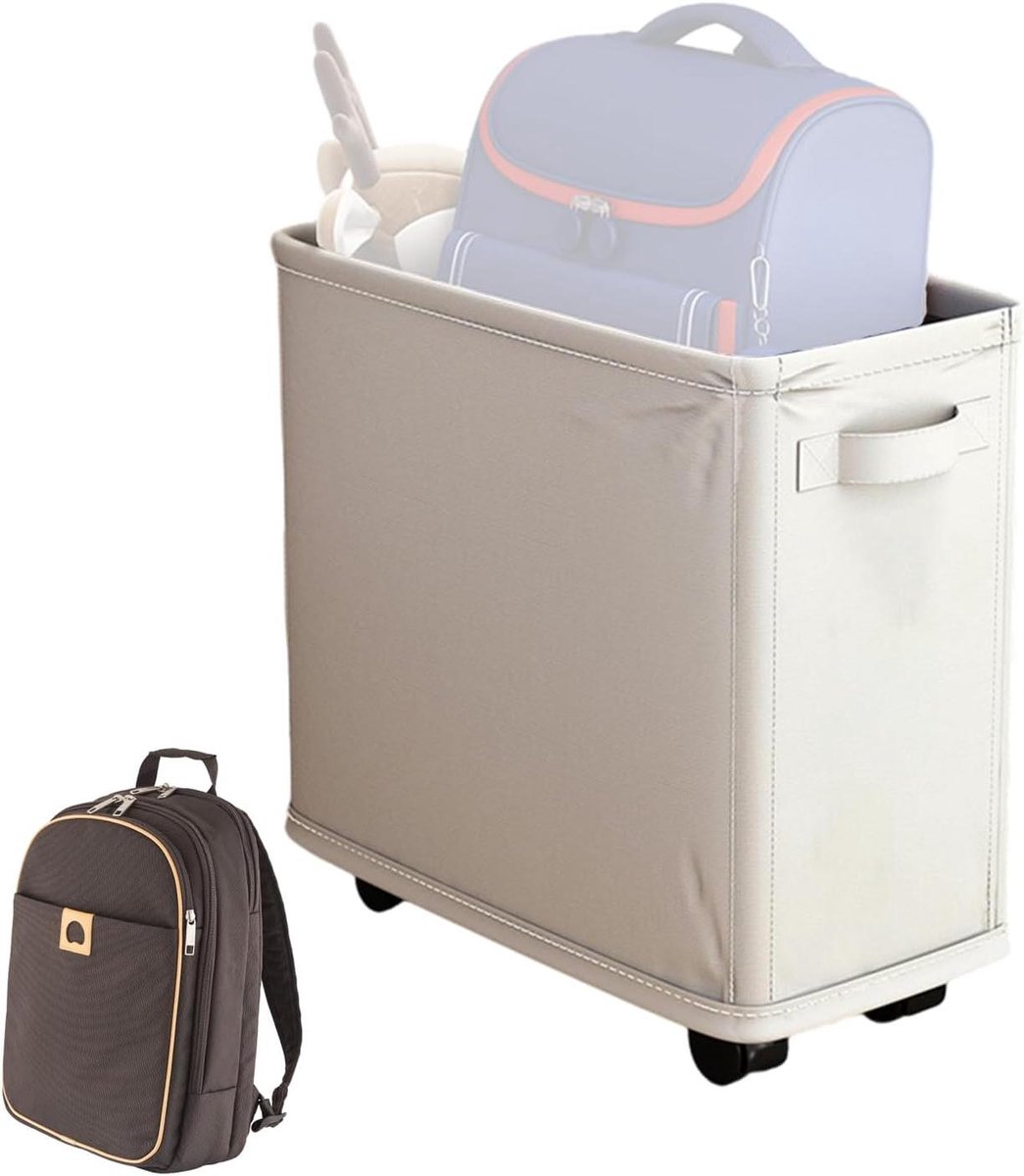 Oprolbare Wasmand Waswagen Op Wielen Kleding Opbergen Waterdichte Oxford Stof 42 x 20.2 x 8.4 cm