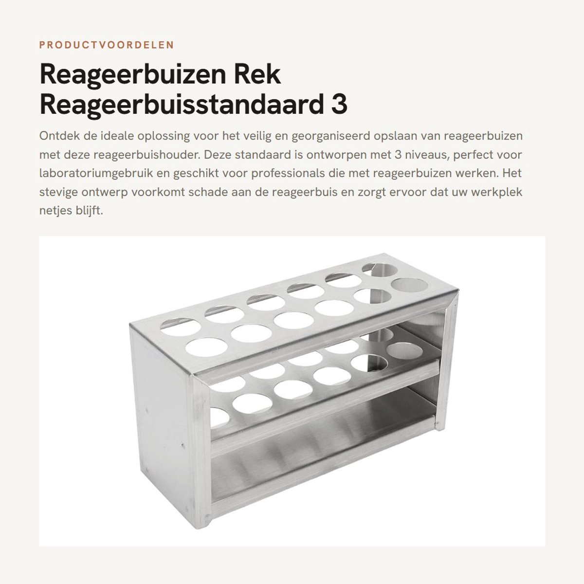 Dailygoods- Reageerbuisstandaard 3 Niveaus - Reageerbuishouder - Laboratoriumbuishouder - 12 Gaten - 304 Roestvrij Staal - Schokbestendig - Buisrek