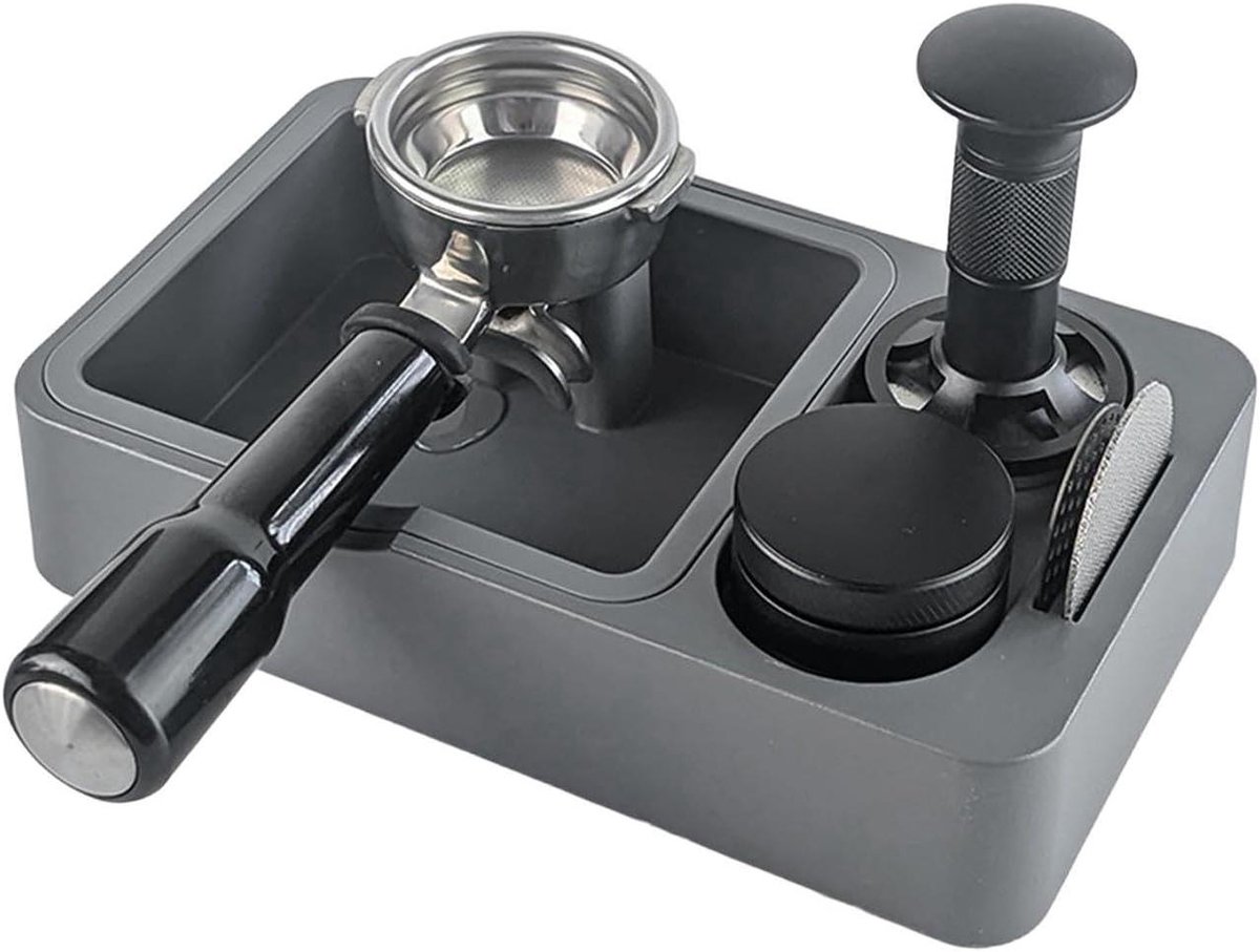 Stoomstation - Koffie Accessoire - Espresso Bereiding - Geïntegreerde Knock-box - 24.5 cm Lengte - Grijs