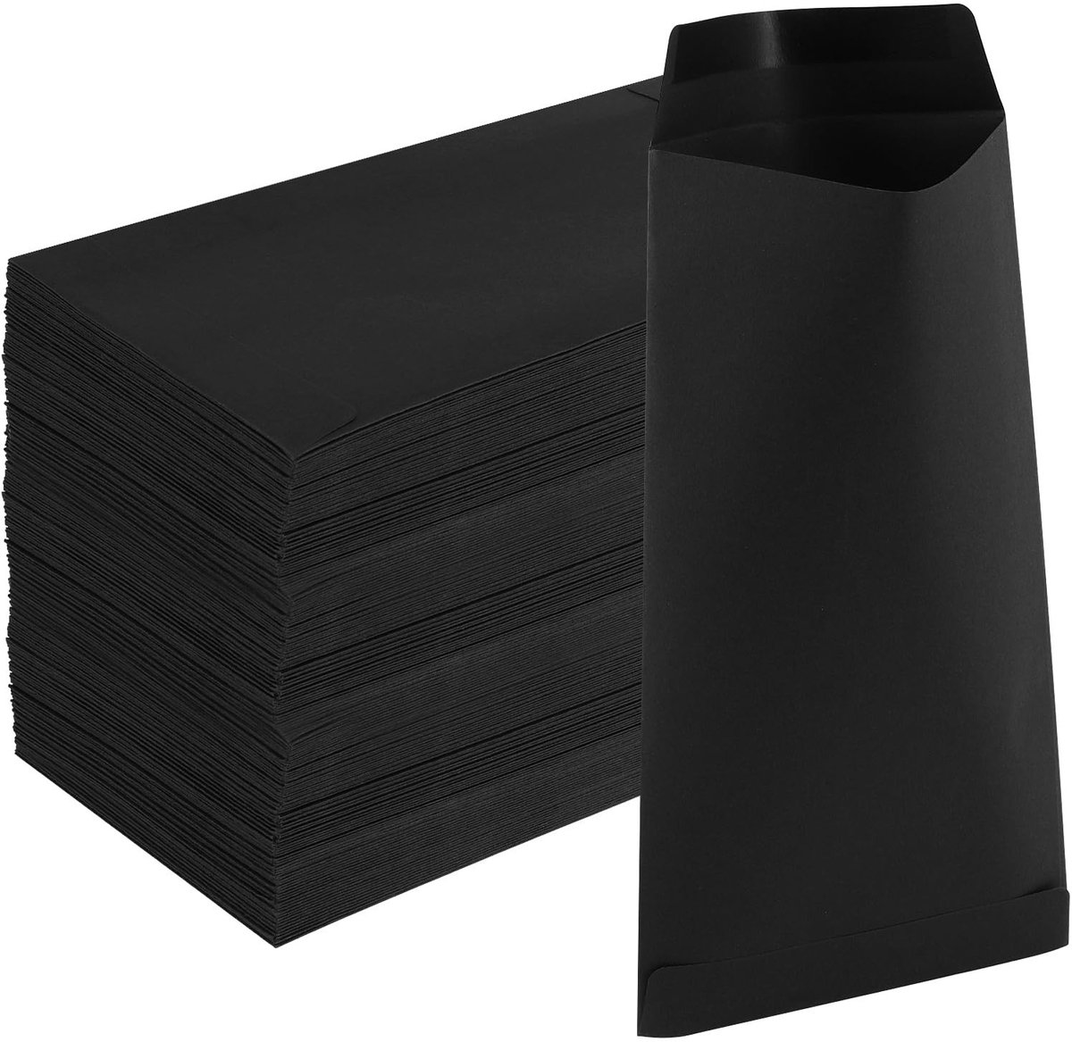 Dailygoods- Enveloppen 200 stuks - Zwarte Enveloppen - Kraftpapier - Mini-zaad/enveloppen - Kantoorcheques/briefpost - 16,5 x 9 cm - Bevochtig/sluiten - Muntenveloppen