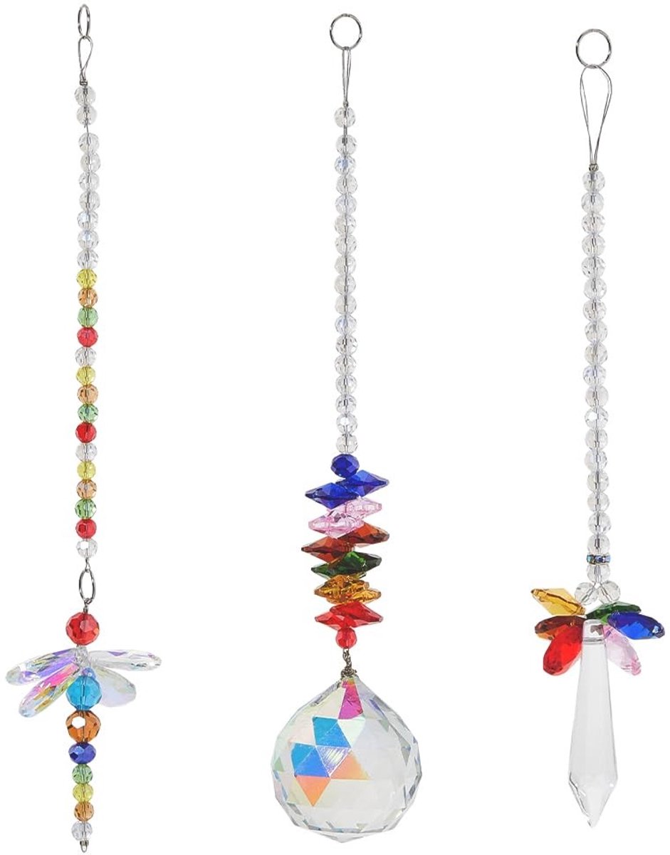 Dailygoods - Set van 3 Hangende Kristallen Zonnevangers voor Tuindecoratie