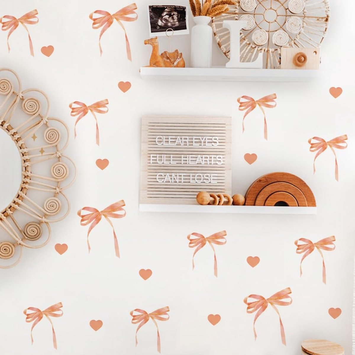Dailygoods- Muursticker Set van 9 - Zelfklevende Muurdecoratie - Waterdicht - Slijtvast - Rustgevende Sfeer - Leuke Patronen