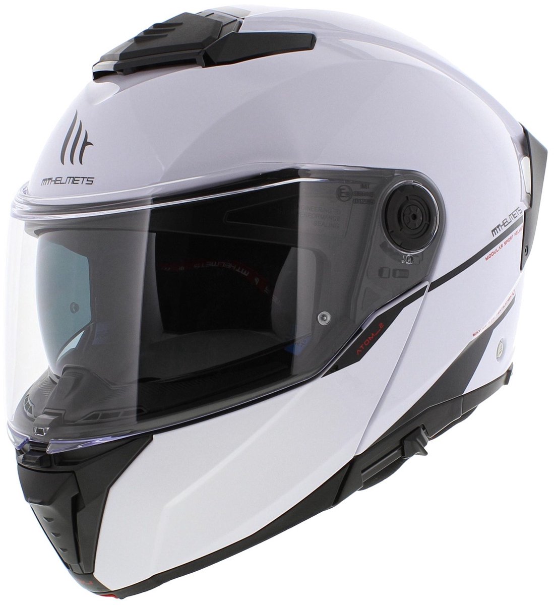 MT Systeemhelm Atom II glans wit maat L