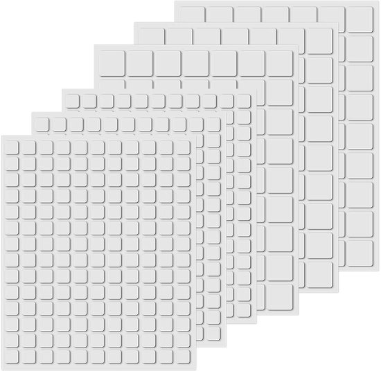 3D Foam Squares - Dubbelzijdig Tape - Kaarten Maken - Zelfklevend - 651 Stuks - Wit