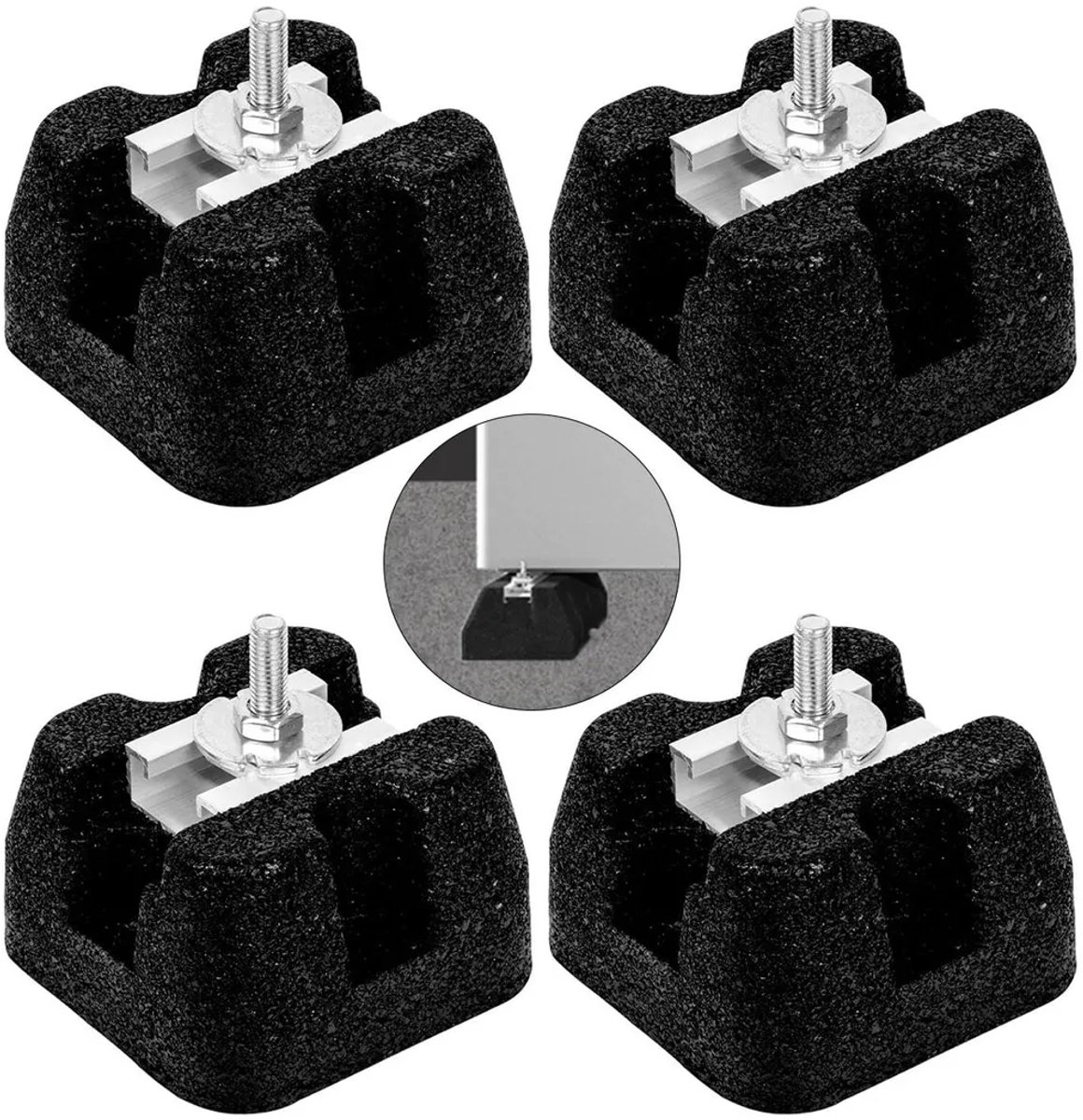 LISM-Trillingsdempende rubberen voetjes voor airconditioners (4 stuks) – Antivibratievoetjes voor warmtepompen | Waterdichte, vrijstaande voetjes
