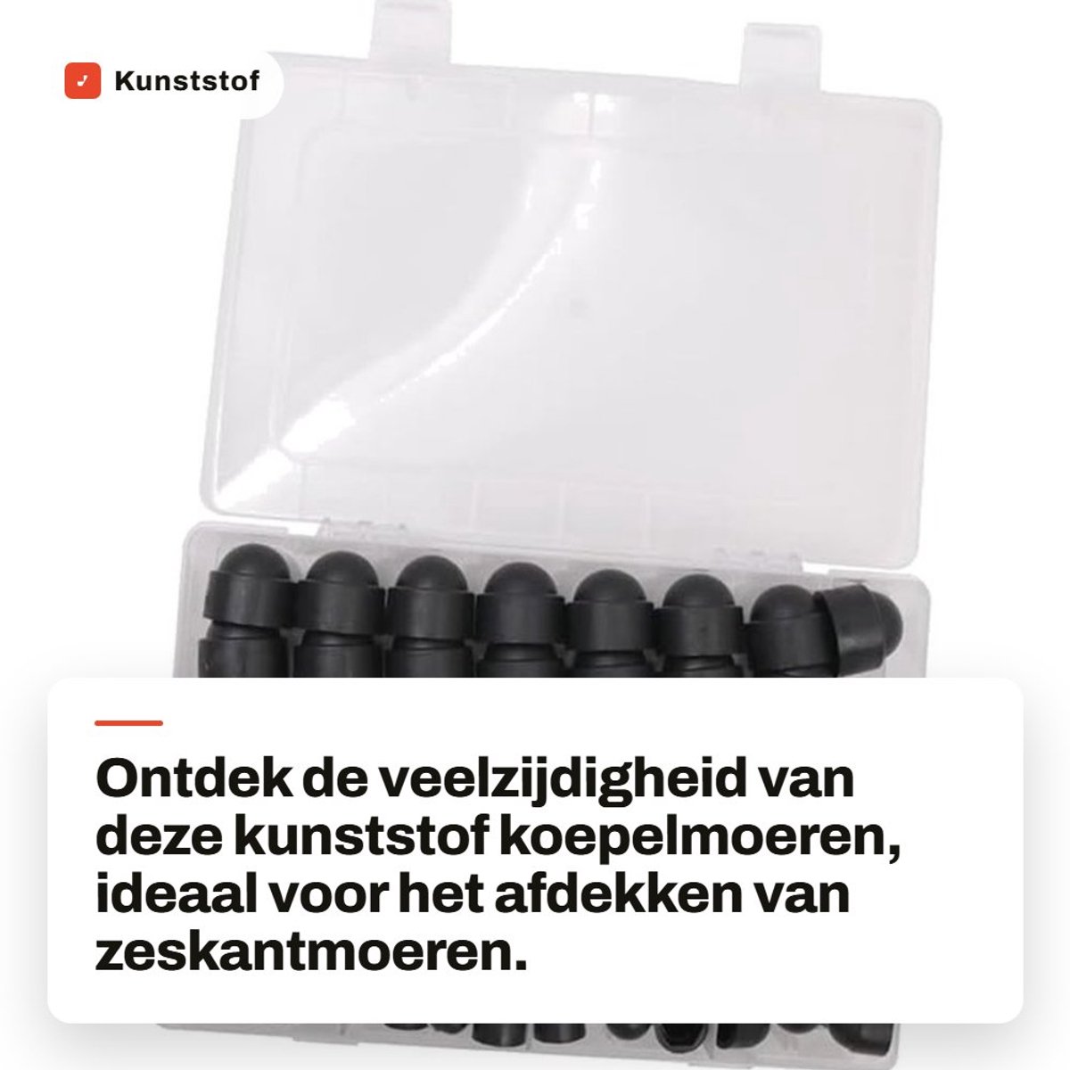 Dailygoods- Koepelmoeren 145 Stuks - Kunststof - Zeskantmoerafdekking - Opbergdoos - Corrosiebestendig - UV-bestendig - Moerdoppen