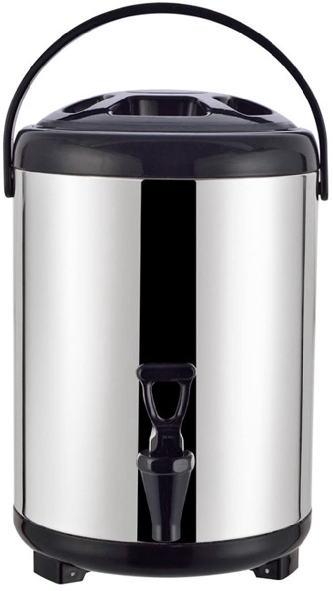 Dailygoods- Drankdispenser 8 liter - Roestvrij Stalen Emmer - Geïsoleerde Warme/Koude Drankdispenser - Met Kraan - Dubbele Isolatie - Perfect voor Feestjes - Drankemmer
