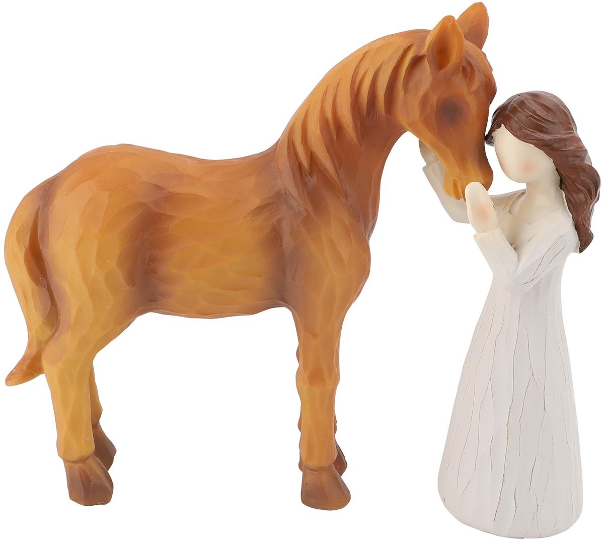 Dailygoods- Paardenbeeldje Handgeschilderd - Hars Paardenstandbeeld - Decoratie - Geschenken voor Vrouwen - Meisjes - Comfortabele Leefomgeving - Paardensculptuur