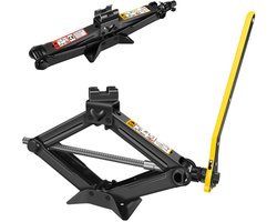 Zware Stalen Schaarkrik 2ton, Handmatige Autokrik met Lange Gele Handhendel, Compacte Auto Lift Krik voor Onderweg Band Vervangen, Veilig Garage & Reis Nooduitrusting