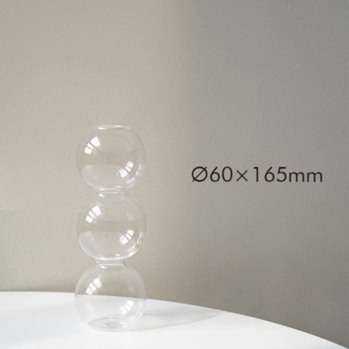 Dailygoods- Glazen Vaas Groot - Antislip - Duurzaam - Milieuvriendelijk - Tafeldecoratie - 16,5x6 cm - Geschikt voor Hydrocultuur - Bloemenvase
