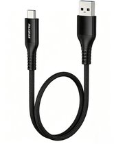 Maxonar USB C naar USB A Kabel 60cm - 10Gbps USB 3.2 Gen 2 Korte Kabel - Snellaadkabel 3,1A QC 3.0 Nylon Gevlochten voor Android Auto, Samsung Galaxy S26 S25 S24, iPhone 18 17 16 Pro Max, Google Pixel 10 9 8, SSD, Powerbank - Zwart