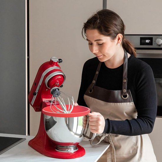 Spatbescherming mengkom - Mixer deksel - Schoon bakken - Universeel compatibel - 4.2-4.7 liter - Rood — afbeelding 2