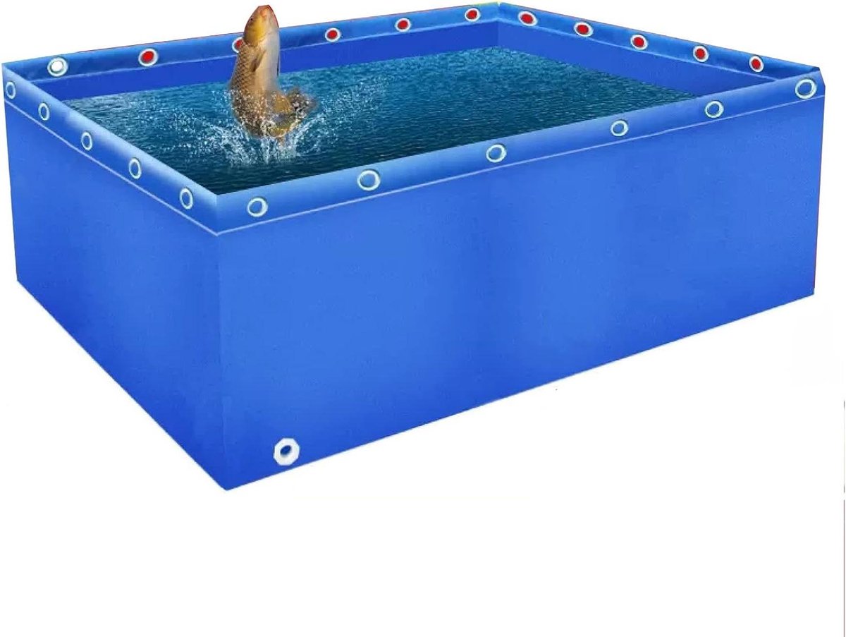 Draagbare Aquarium Zwembad - Visvijver Tank - Water Opslag - Dubbellaags Waterdicht - 0.5mm Dikte - Blauw