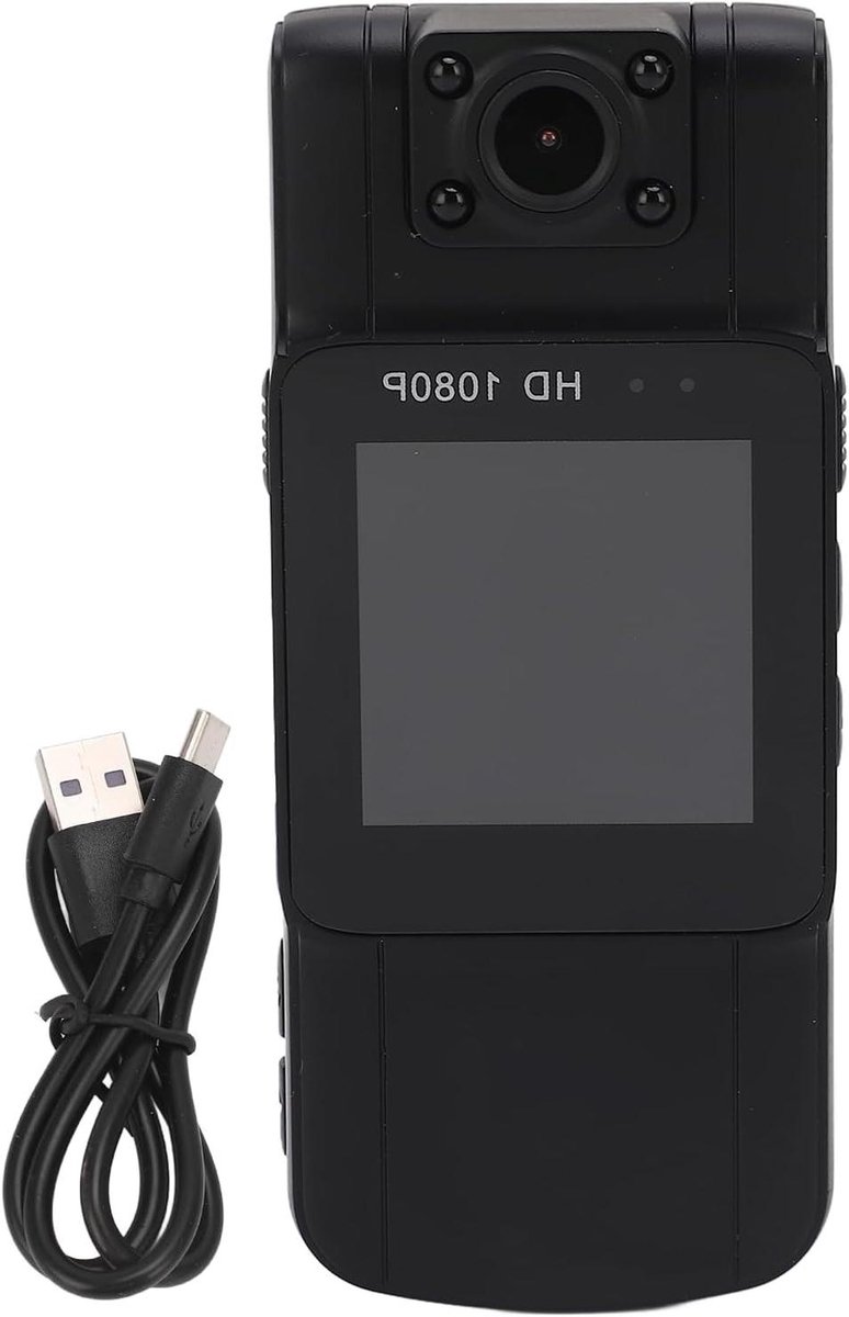 Mini Body Camera - Draagbare Recorder - Beelden Vastleggen - 180° Draaibare Lens - 4K Resolutie - Zwart