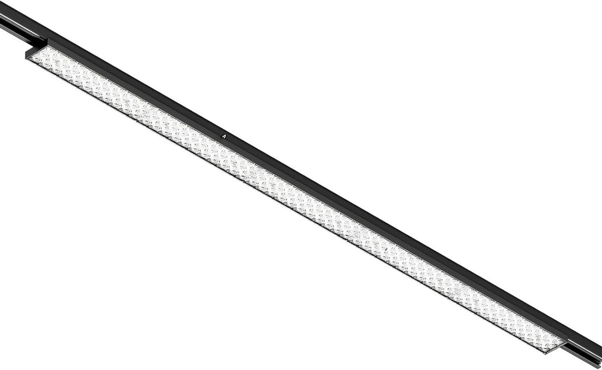 LED Lineaire Lamp - Railspot Stroomrail Lamp - Winkelverlichting - 3-Fase Adapter - 60 cm - Zwart