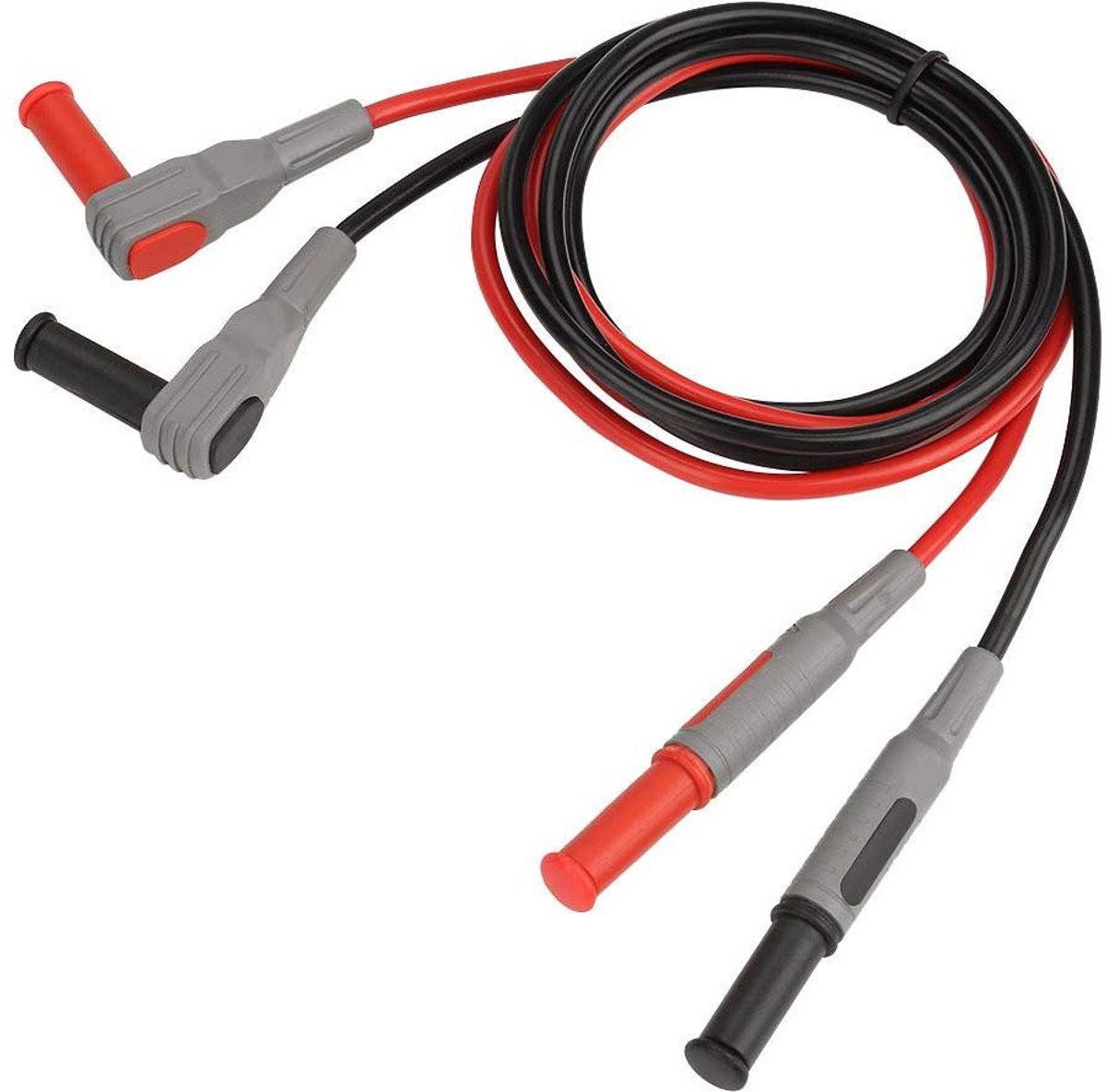 Meetsnoeren Dubbel Geïsoleerd - Testkabels Multimeter - Elektrisch Testen - Antislip Bananenstekkers - 100 cm - Zwart en Rood