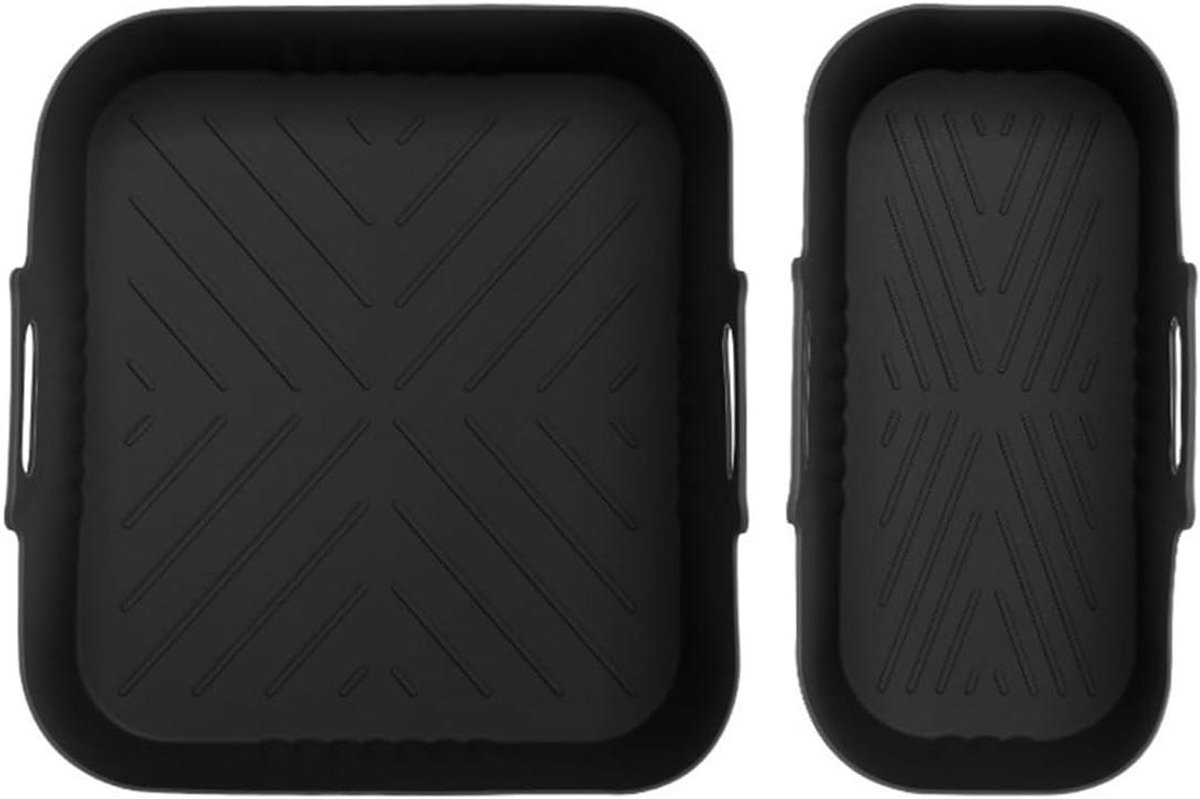 Herbruikbare Airfryer Voeringen Siliconen Manden Hygiënisch Koken Dubbele Mand Compatibel 21 x 19 x 8 cm