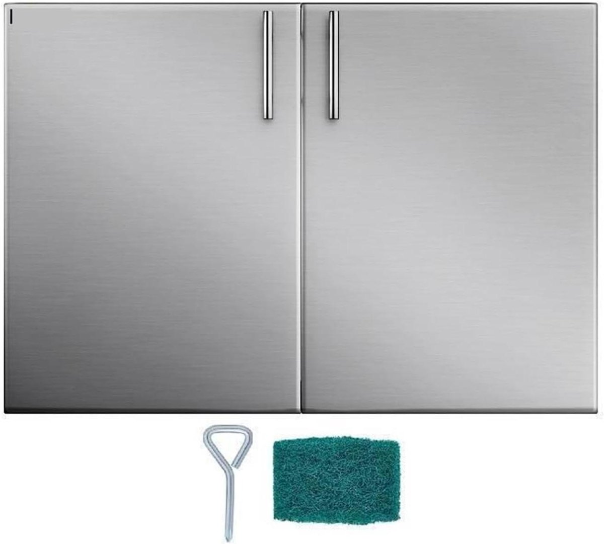 Toegangsdeur Buitenkeuken - BBQ Kastdeur - Opslag Buiten - Roestvrij Staal - 33x22 inch - Zilver