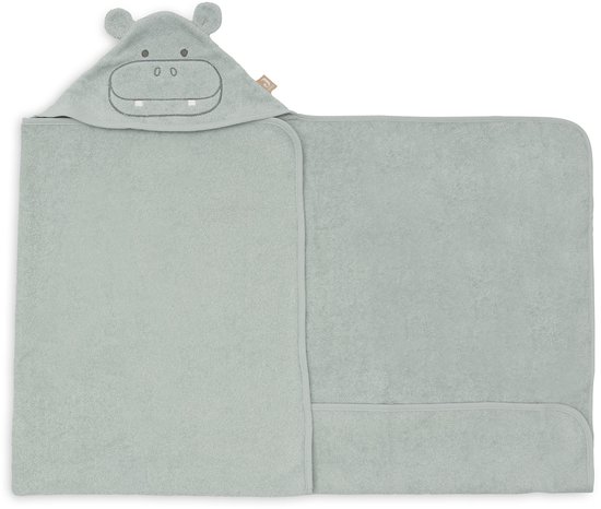 Jollein Badcape Badstof 70x130cm Hippo Happy van Jollein — afbeelding 2