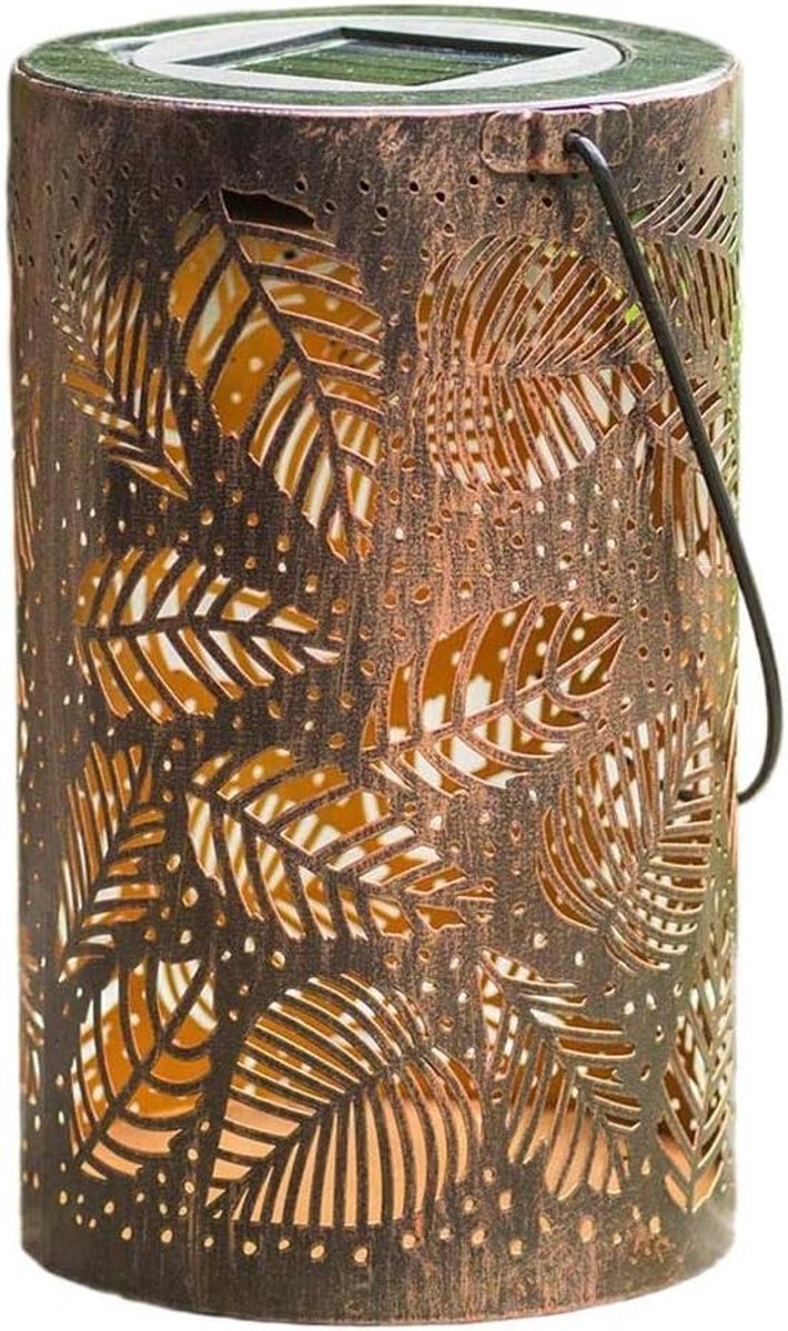 LED Solar Lantaarn - Hanglamp Tuinlicht - Buiten Decoratie - Uniek Bladontwerp - 15x12x20c