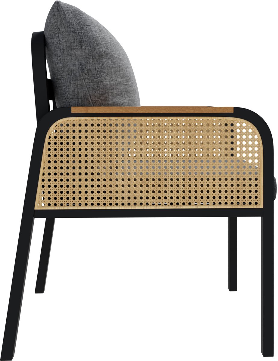 Intebiki tuinset - tuin loungeset -dining loungeset - Inclusief een eettafel en zes fauteuils - Moderne, casual buitenset - Geschikt voor terrassen, balkons en tuinen - Gemaakt van PE-rotan - Zwart – foto 7