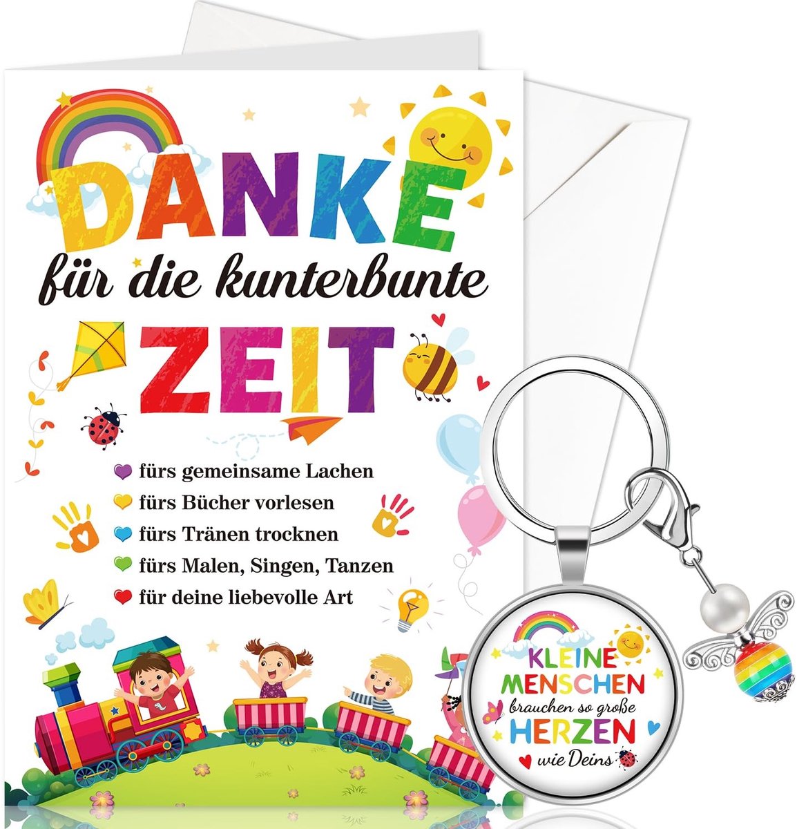 Dailygoods- Afscheidscadeau Veelkleurig - Bedankkaart - Afscheidscadeautjes - Afscheidscadeau Collega - Afscheidscadeautjes Werk - Definitief Cadeau Engelmeester - Lerarencadeau