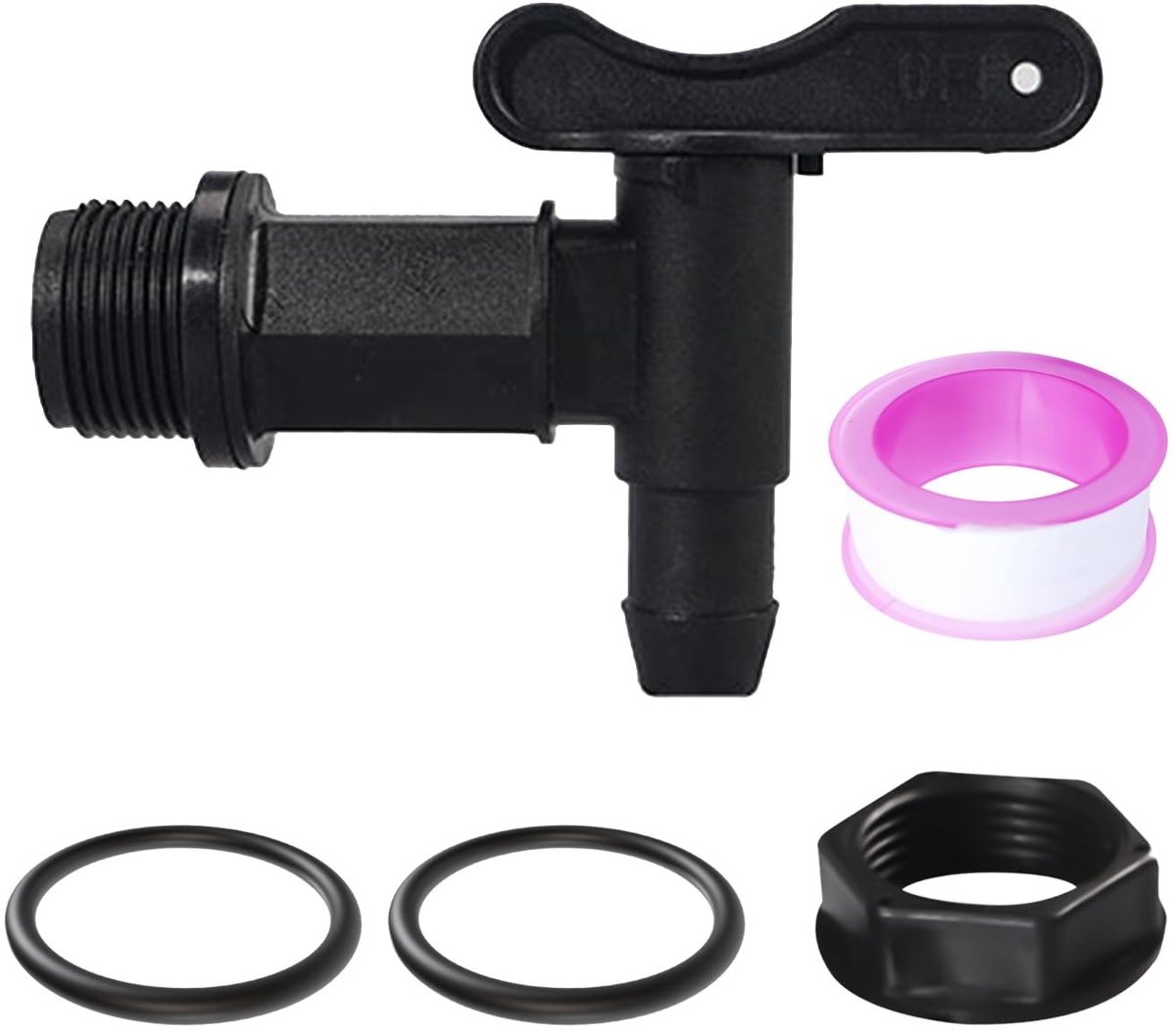 Dailygoods- Waterkraan Set - Wateraansluiting - Wateraansluitingsslang - Kraan voor Emmer - Deksel voor Tuinemmer - Antilek Wasmachine
