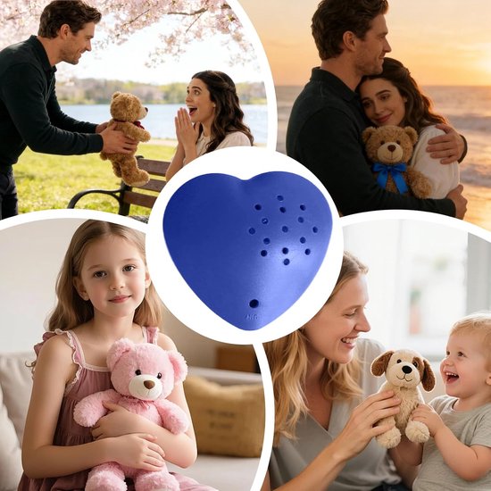 Opnameapparaat Knuffel - Stemrecorder Speelgoed - Persoonlijke Boodschap - 60 Seconden Opname - 5 x 5 x 3 cm - Wit — afbeelding 3
