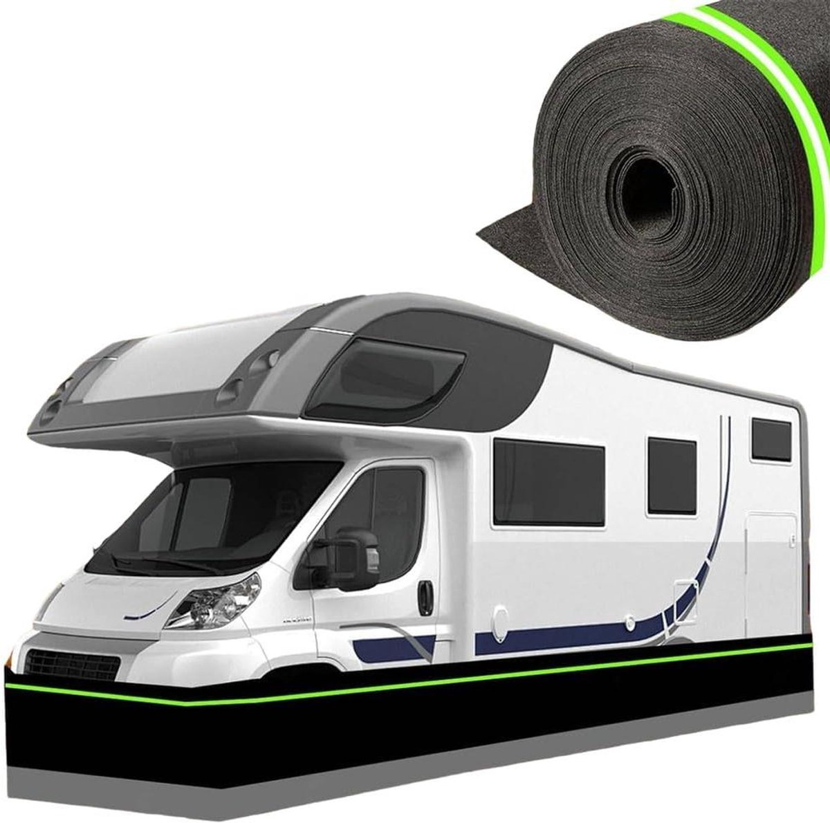 Camper Plint - Caravanrok Beschermhoes - Voertuig Beschermen - Gereedschapsloze Installatie - 24 m - Zwart